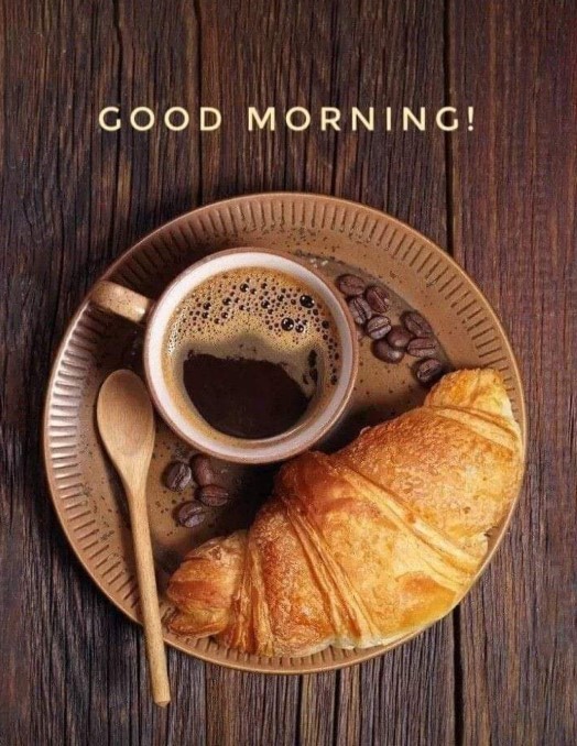 In the morning you need nothing but a cup of coffee with a croissant