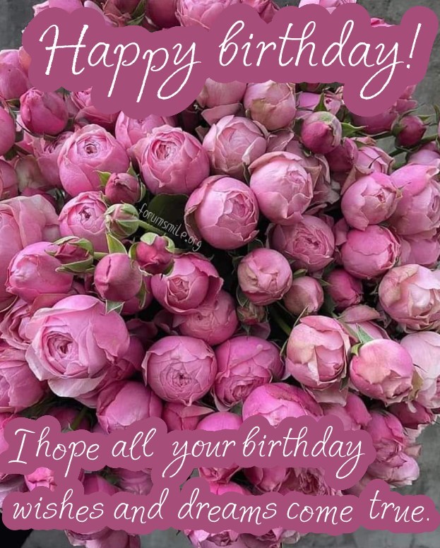 I hope all your birthday wishes and dreams come true, happy birthday!