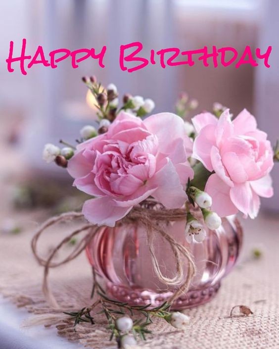 Birthday card with a lovely bunch of flowers